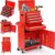 5-Drawer Rolling Tool Chest with Detachable Top Box, Lockable Wheels, Adjustable Shelf, and Liner, Heavy-Duty Metal Tool Cart for Garage and Workshop Storage, Red