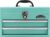 Apollo Tools 14 Inch Steel Tool Box with Deep Top Compartment and 2 Drawers in Heavy-Duty Steel With Ball Bearing Opening and Powder Coated Finish – Aqua Green – DT5010-GR