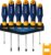 SUNHZMCKP 7-Piece Screwdriver Set, 3 Phillips and 3 Flat Screw Driver Made of S2 Steel, Screw Driver Set Kit with Wall Mount, Professional Cushion Grip and Magnetize&Demagnetize Device