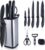 RAXCO 10-in-1 Knife Set -5 Kitchen Knifes,5 Kitchen Gadgets.Perfect for small kitchen,cuchillos para cocina(Black)