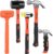 5-Piece Hammer Set, 2LB Dead Blow Hammer | 16oz Claw Hammer | 16oz Rubber Mallet | 35mm Double-Faced Soft Mallet | 8oz Small Hammer