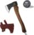 15.7″ Hatchet Axe, Camping Hatchet, Hand-Forged Axe with Sheath for Wood Chopping, Splitting, and Carving, Bushcraft Axe with Beech Handle for Outdoor Survival and Garden Work