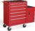 TUFFIOM 6-Drawer Rolling Tool Chest w/Lock & Key, Tool Storage Side Cabinet with Wheels, Top Cushion & Drawer Liners, Tool Organizer Box for Garage, Warehouse & Repair Shop, Red