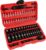 LLNDEI 1/4″ Drive Socket Wrench Set, 1/4-Inch Impact Socket Set Metric(4-15mm) Deep and Shallow 6 Point, CR-V, 63PCS with 72T Ratchet Wrench Handle for Household&Automotive Repairing