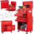 8-Drawer Rolling Tool Chest, 2-in-1 Tool Box Organizer with Lockable Wheels, Sliding Drawers, and Detachable Top, Garage Workshop Tool Storage Cabinet, Red