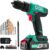 DCA Cordless Drill Set, 336 in-lbs Torque, 3/8″ Keyless Chuck, Electric Power Drill with 2.0Ah Battery and Charger,18+1 Position,25-Piece 20V Drill Driver Kit, ADJZ2035