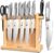 Kitchen Knife Set, 14 Pieces Japanese Style Knife Block Set with Magnetic Holder, High Carbon Stainless Steel Ultra Sharp Knives for kitchen with Ergonomic Handle and Sharpener, Black Dot