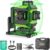 Huepar 4×360 Laser Level Self-leveling 4D Green Beam Cross Line 16 Lines Tiling Floor Laser Tool -2×360 Horizontal/Vertical Laser Lines -rechargeable Li-ion Battery & Integrated Magnetic Bracket 704CG