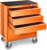 DNA MOTORING 3-Drawers Utility Rolling Tool Chest Cabinet with Wheels, Heavy Duty Industrial Service Cart Keyed Locking System, for Garage Warehouse Workshop, Orange, TOOLS-00400