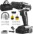 20V MAX Cordless Drill Set – 285 In-lb Torque,2 Variable Speed,64+1 Position,3/8″ Keyless Chuck,Drill Machine Includes 2 Brushes,Flex Shaft,Cloth Bag & 58 Drill Bits（Black）