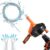 Drain Auger, Breezz Clog Remover with Drill Adapter, 25 Feet Flexible Plumbing Snake Use Manually or Powered for Kitchen,Bathrom and Shower Sink, Comes with Gloves(Orange)