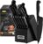 McCook® Knife Sets,German Stainless Steel Knife Block Sets with Built-in Sharpener, Black