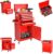 INTERGREAT Red Tool Chest, 5-Drawer Rolling Tool Chest with Detachable Top Tool Box, Tool Chest with Universal Lockable Wheels, Metal Tool Cart for Garage, Workshop, Barbershop