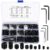 Set Screws Assortment Kit, 400 Pcs M3/M4/M5/M6/M8 Allen Head Hex Socket Grub Screw Set, Black Hex Allen Head Screws with Internal Hex Drive for Door Handles, Light Fixture Screws