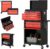 8-Drawer High Capacity Rolling Tool Chest, Removable Cabinet Storage Tool Box with Wheels and Drawers, Detachable Toolbox with Lock for Mechanics Garage Workshop (Black&Red)