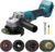 Angle Grinder, 4inch Cordless Angle Grinder, 18V/21V Grinder with 9 Grinding Wheels, 12000RMP Power Grinder Makita Compatible, Cutting/Deburring/Derusting Grinder Tool (No Battery)