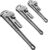 VEVOR 3-Piece Pipe Wrench Set, 10″ 14″ 18″ Aluminum Straight Pipe Wrench, Adjustable Plumbing Wrench, with High Strength Jaw and Ergonomic Handle, Hangable Design, for Water Pipes, Automotive Repairs