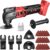 Cordless Oscillating Tool Compatible with Milwaukee 18V Battery, Brushless-Motor Tool with Auxiliary Handle, Oscillating Multi-Tool for Scraping, Sanding,Cutting Wood(Battery Not Included)