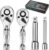 DURATECH Stubby Ratchet Set, 1/4-Inch and 3/8-Inch Ratchets with 2 Extension Bars, 4-piece, 72-T Reversible Quick-Release Head, Chrome Plated Finish and Full Polish