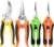 4 Pack Garden Pruning Shears, Stainless Steel Garden Shears, Gardening Shears, Garden Scissors, Garden Clippers, Pruning Snips, Pruning Shears for Gardening Tools (4PCS Yellow Orange Green)