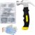 376pcs Hardware Nails Assortment Kit and 8oz Small Claw Hammer,Mini Hammer with Anti-Slip Handle,Nails for Hanging Pictures,Maximum Length 2 Inches Nails,Finishing Nails for Household and DIY