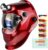 Auto Darkening Welding Helmet with Light Solar Powered True Color Welding Hood 2 Arc Sensor Wide Shade 9-13 Welding Mask with Extra Grinding Mode Weld Helmet (KTS-KP03)