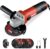 DCK Angle Grinder, 4-1/2-Inch, 6.7Amp Corded Angle Grinder, 11,800 RPM with 2 Safety Guards, 6-Piece Discs (2 Cutting/2 Grinding/2 Flap Discs), Professional Angle Grinder for Metal, Wood (KSM09-115S）