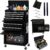 8-Drawer Rolling Tool Chest, 2-in-1 Tool Box Organizer with Lockable Wheels, Sliding Drawers, and Detachable Top, Garage Workshop Tool Storage Cabinet, Black