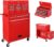 TUFFIOM 8-Drawer Rolling Tool Chest w/Lock & Key, Tool Storage Cabinet w/Wheels, Detachable Top, Drawers & Side Hooks, Mechanic Tool Organizer Box for Garage Warehouse Repair Shop, Red