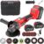 4-1/2″ Angle Grinder, Cordless Angle Grinder Kit with 2x 4.0AH Batteries, Grinder Tool with Brushless Motor, 9000RPM, Wrench, Fast Charger, Cordless Grinder for Cutting Grinding Polishing