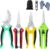 5 pack Garden Pruning Shears Stainless Steel Blades, Handheld Scissors Set with Gardening Gloves,Heavy Duty Garden Bypass Pruning Shears,Tree Trimmers Secateurs, Hand Pruner (Multi-color)