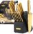 McCook® Knife Sets, Golden Titanium Stainless Steel Kitchen Knife Block Sets with Built-in Sharpener