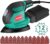 HYCHIKA Detail Sander, 14,000 OPM Compact Electric Sander Tool with 12 Pcs Sandpapers,Efficiency Dust Collection System,Suitable for Tight Spaces Sanding,Polishing,Removing Paint in Home Decoration