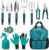 FiveJoy Garden Tool Set, 11 Piece Aluminum Alloy Hand Tool Starter Kit with Garden Bag, Outdoor Tool, Heavy Duty Gardening Work Set with Ergonomic Handle, Gardening Tools