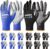 toolant Work Gloves for Men 12 Pairs, Nitrile Work Gloves with Grip, Touchscreen Gloves for Warehouse, Mechanic, Construction, Gardening, Woodworking, Oil Resistant, Machine Washable (Blue & Black, L)